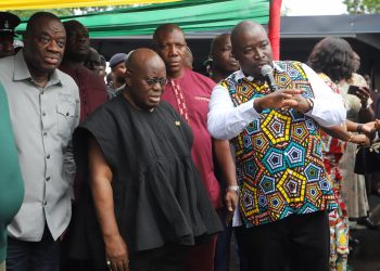 President Akufo-Addo (in black) at the inauguration ceremony