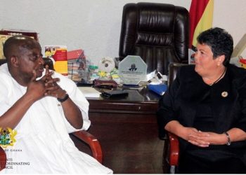 Hon. Simon Osei-Mensah in a conversation with Her Excellency Virginia Palmer
