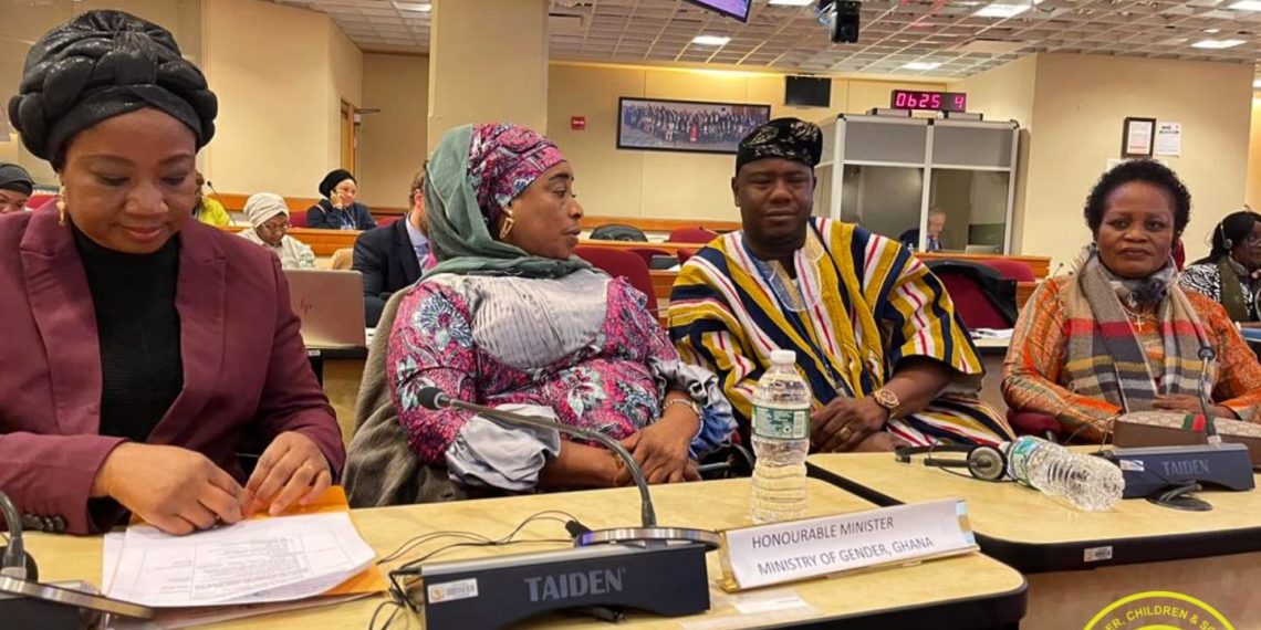 Madam Hajia Lariba Zuweira Abudu (Middle), Dr Afisah Zakariah (1st Left) at 67th Commission on the Status of Women (CSW) in New York